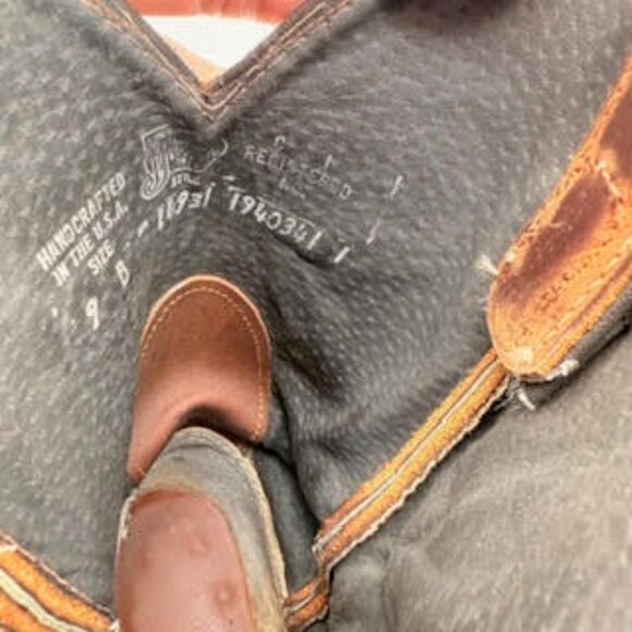 Justin Cowboy Boots Brown Leather Western Embroidered Men’s 9B (Women’s 10.5) - Picture 14 of 15